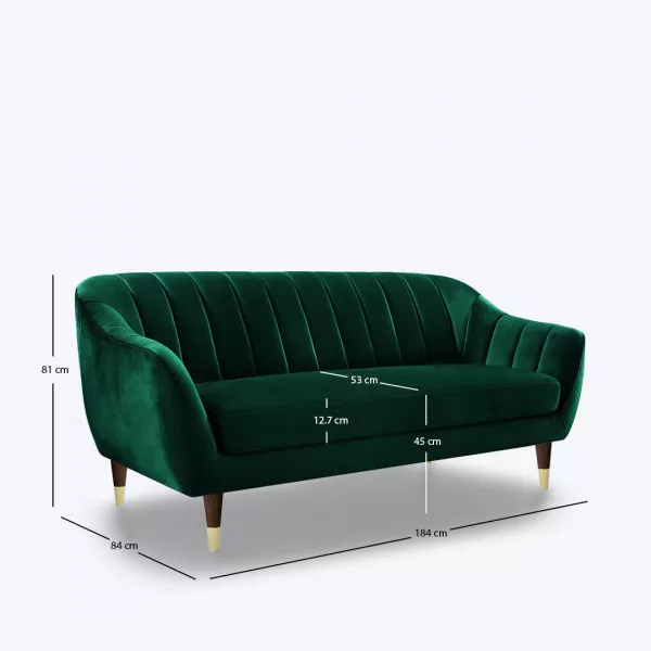 Verling Flared Arm 3 Seater Sofa - 72"