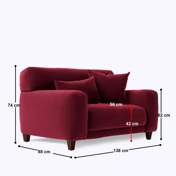Infinito 1 Seater Love Seat Sofa - 55"