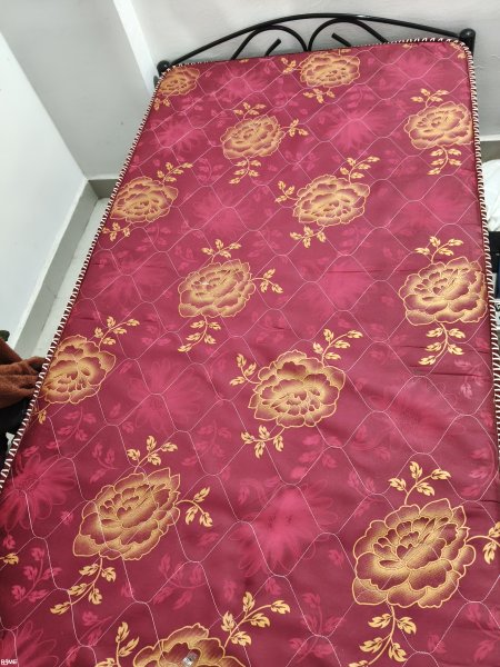 Metal(Iron) bed with mattress on rent