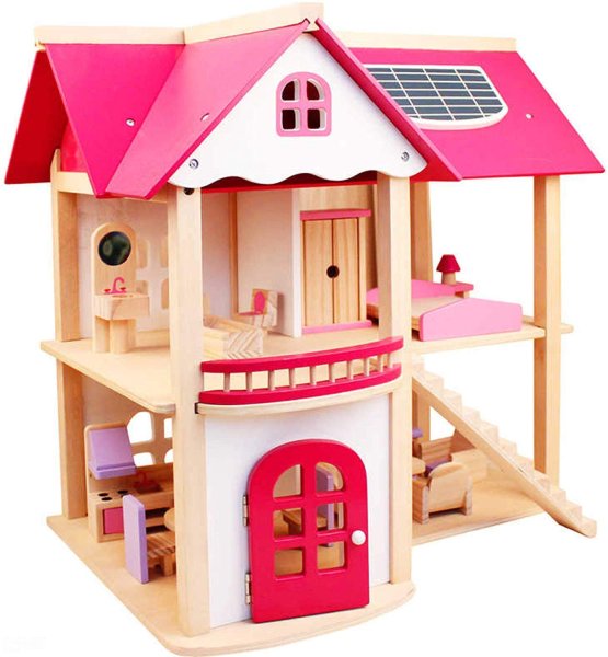 Wooden doll house (pink) on rent