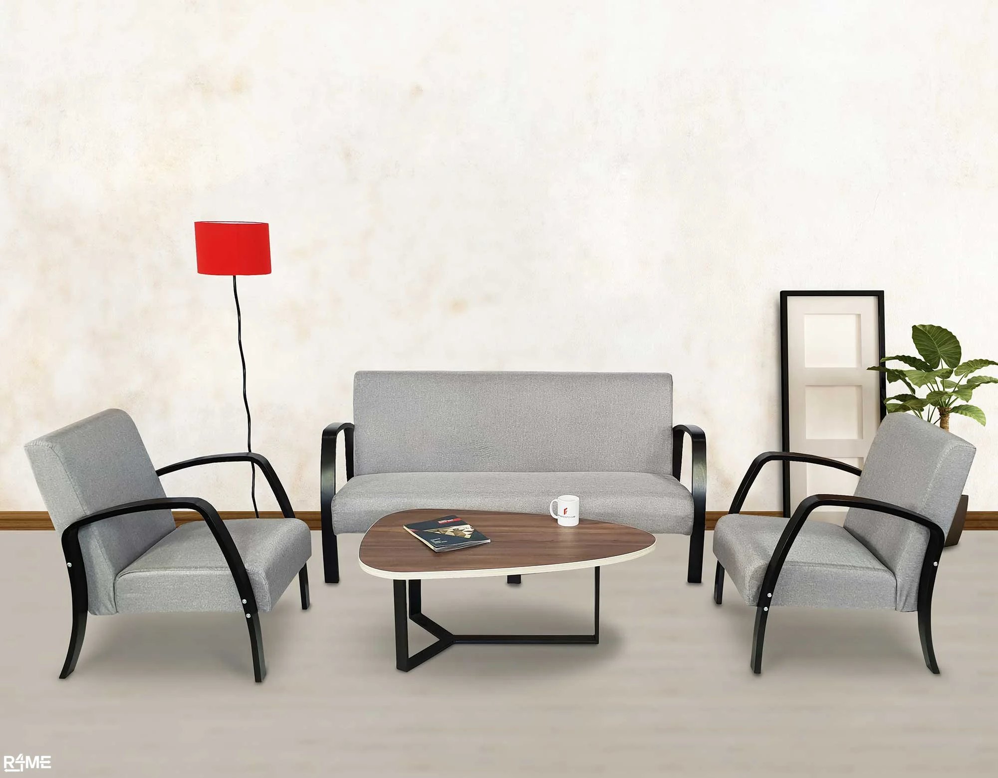 Amber sofa set (3+1+1, Grey) on rent