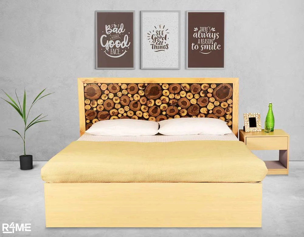 Cassia Queen size Bed with Mattress and Side table