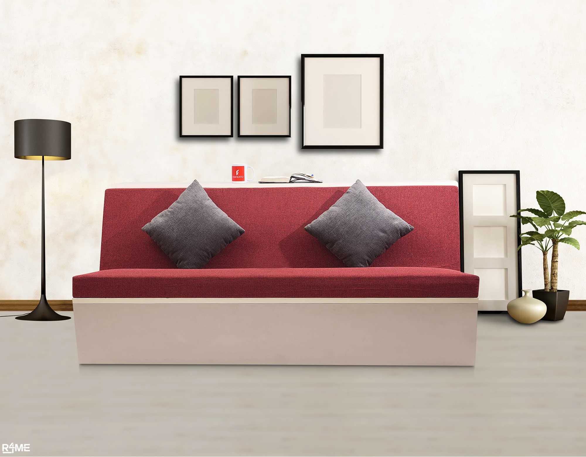Crimson Retro Sofa