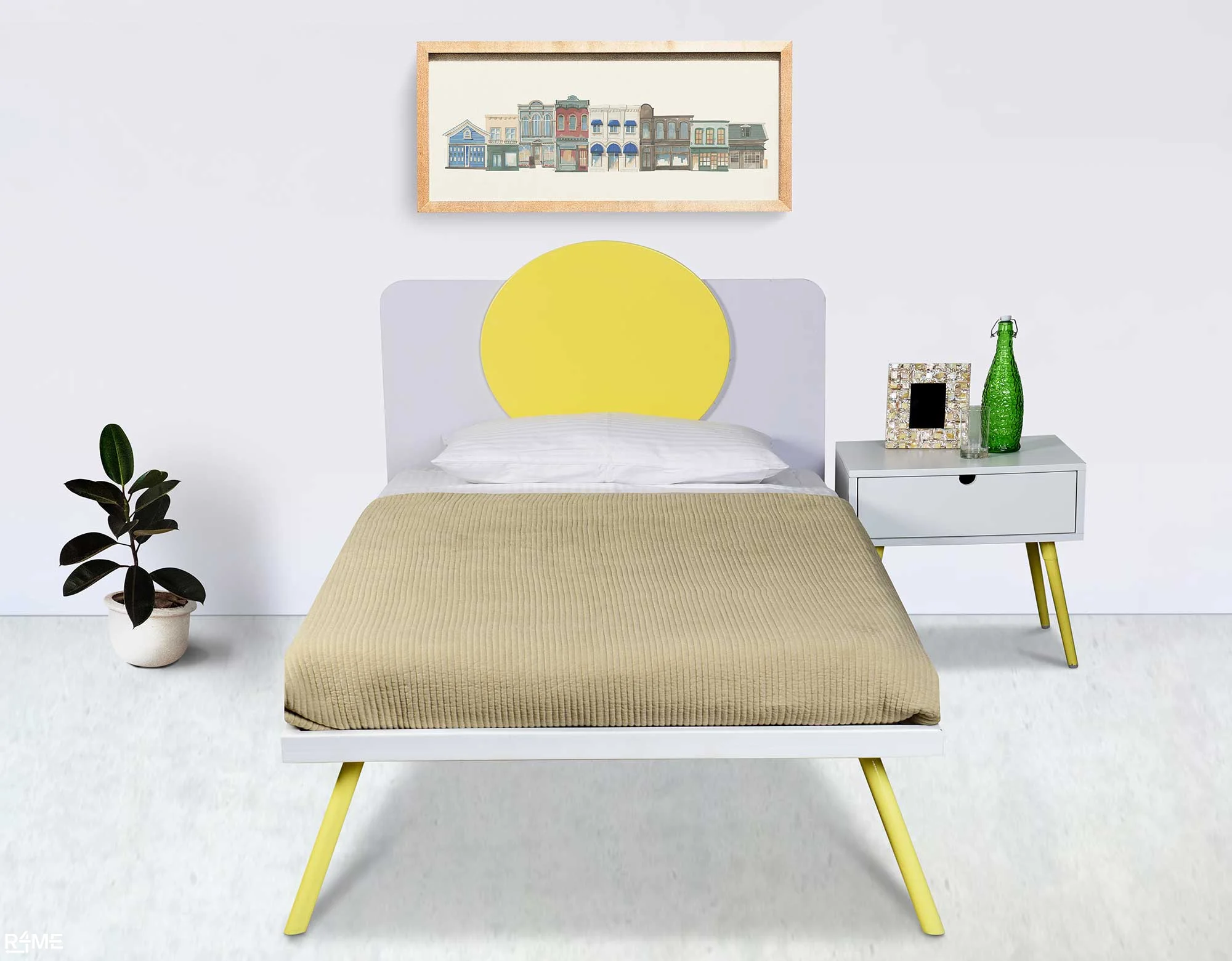 Lumo Single Bed With Mattress And Side Table
