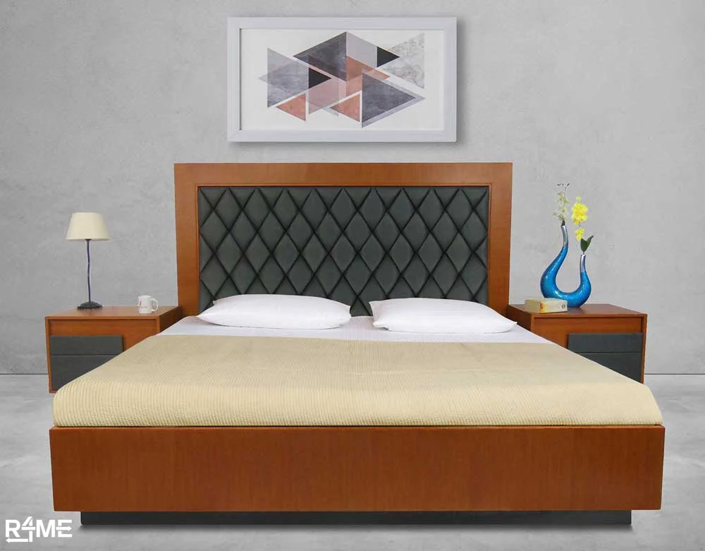 Regal King size bed with Mattress and Side Tables on rent