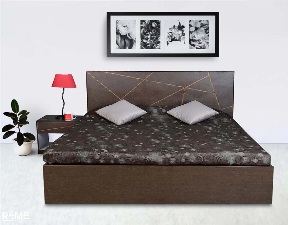 Starlight Queen Size Bed with Mattress and Side Table on rent