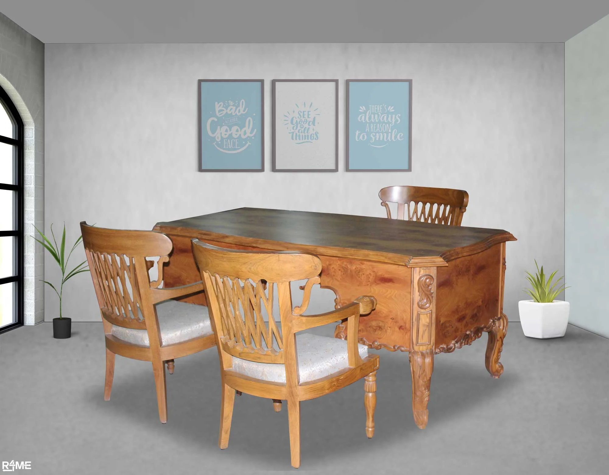 Vintage Executive Office Desk with Chair on rent
