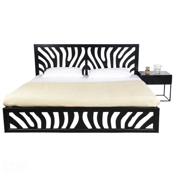 Zane Queen Size Bed With Mattress and Side Table (XL) on rent