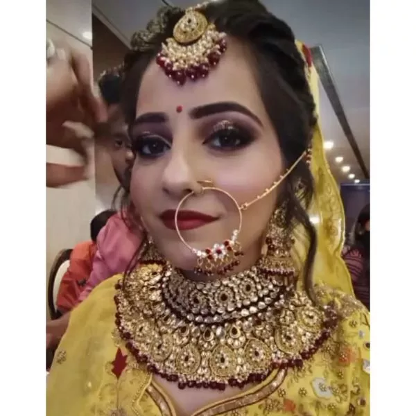 Golden Polki set with Kundan Beads Work on rent