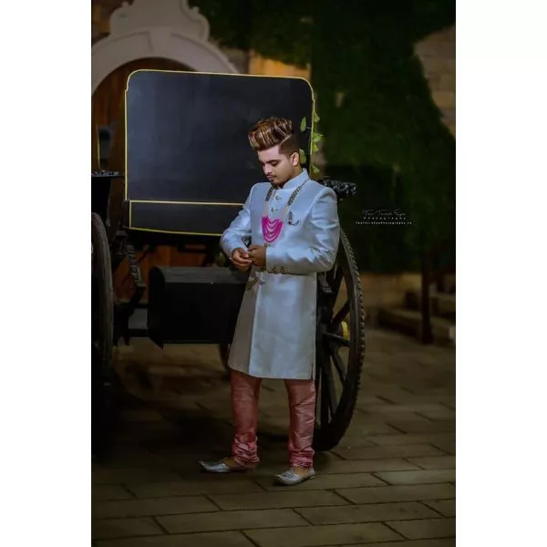 Turqoise Sherwani With Chudidaar on rent