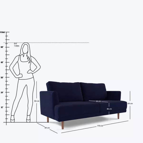 Melisa 2 Seater Sofa - 67" on rent