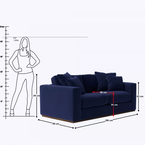 Fontana 3 Seater Sofa - 74" on rent