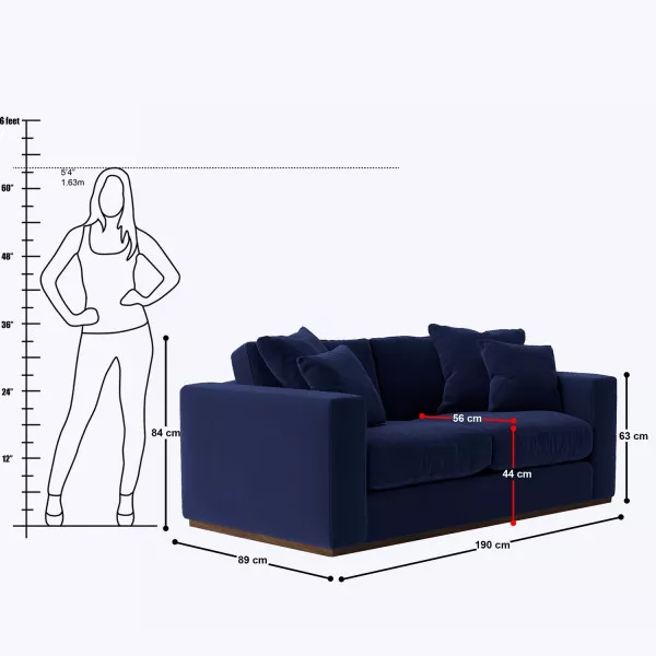 Fontana 3 Seater Sofa - 74" on rent