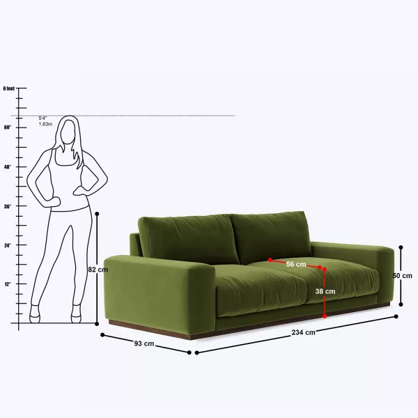Orencco 4 Seater Sofa - 92" on rent