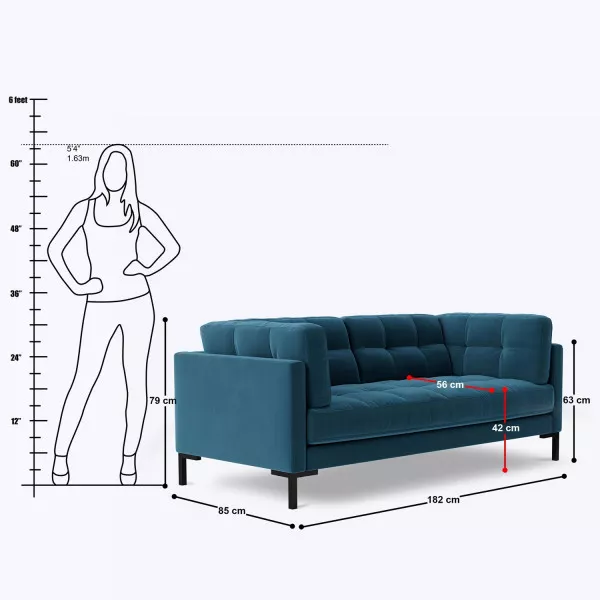 Tirreno 3 Seater Sofa - 72" on rent