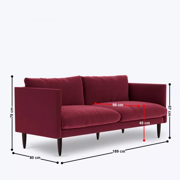 Zolce 3 Seater Sofa - 75.5" on rent