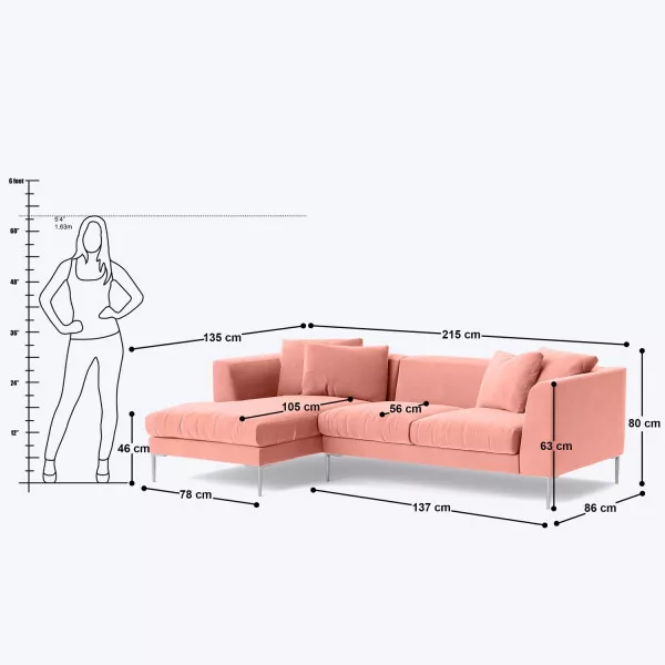 Hybo L Shape Sofa - 85 on rent