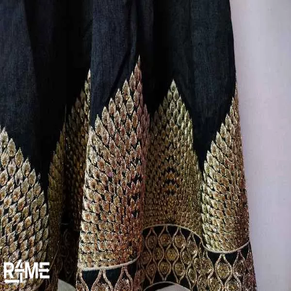 Black Anarkali Party Gown on rent