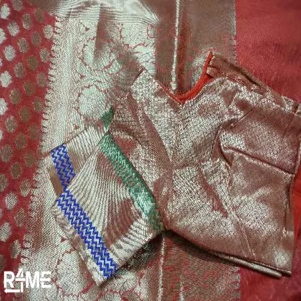 Orange Party Wear Saree on rent