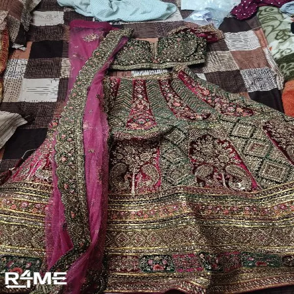 Heavy Work Bridal Lehenga on rent