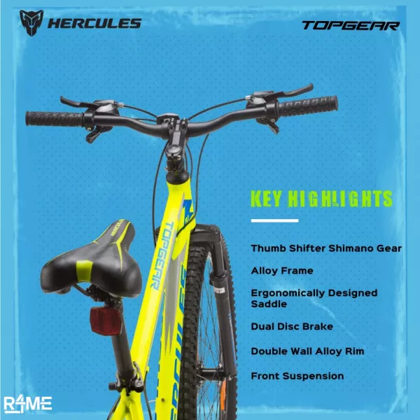 Hercules A29 R1 bicycle with loaded accessories on rent