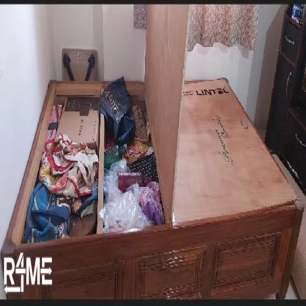Wooden Single Bed With Storage on rent