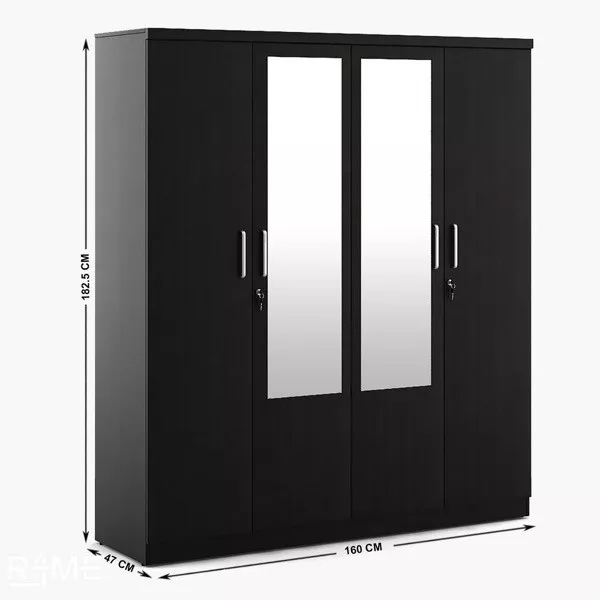 Spacious 4-Door Wardrobe, Elegant Design on rent