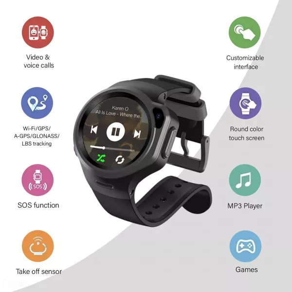WatchOut Wearables Next-Gen Kids Smartwatch with 4G Video Call, Music, Games, Anti-Theft and Parental Control (Space Grey) on rent