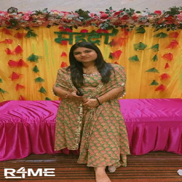 Mehandi Outfit - 3 Piece Dress on rent