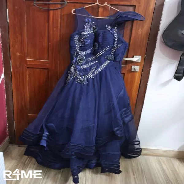 Blue Color Engagement Gown on rent