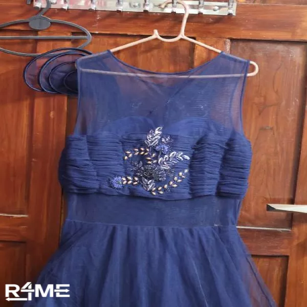 Blue Color Engagement Gown on rent