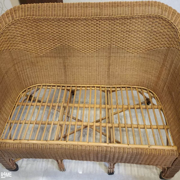 3 Seater Cane Sofa with Seating on rent
