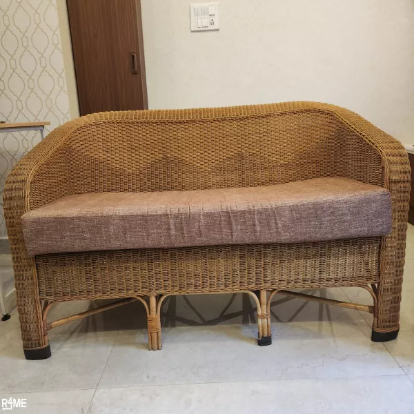 3 Seater Cane Sofa with Seating on rent