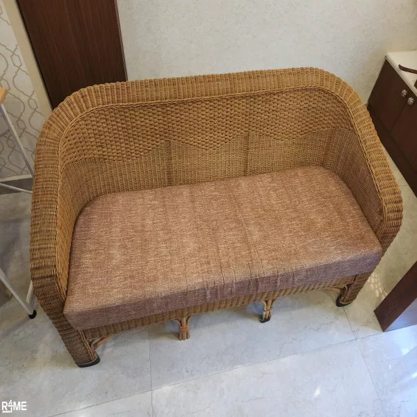 3 Seater Cane Sofa with Seating on rent