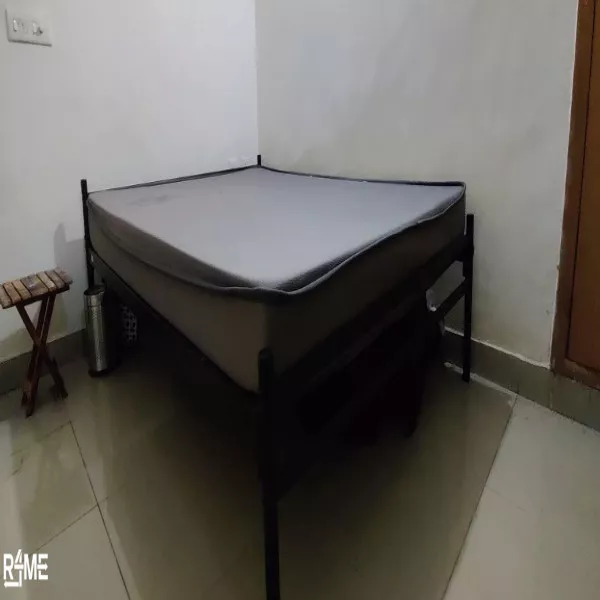 Wakefit spring mattress with orthopedic spine support & Iron Frameless bed on rent