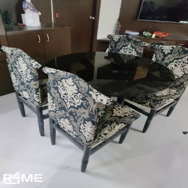 Glasstop dining Table For Rent on rent