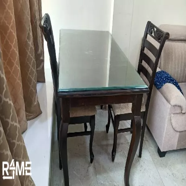 wooden dining table set on rent