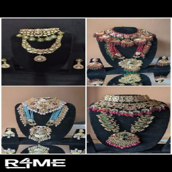 cut kundan semi precious  bridal jewellery celebrity style on rent