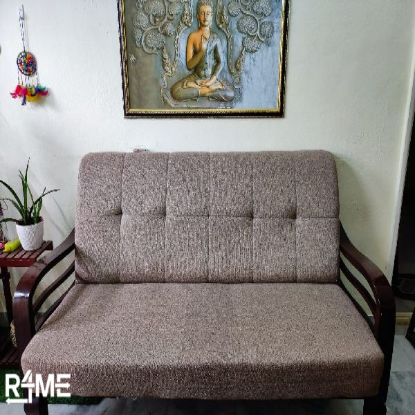 Wooden 2+3 comfortable seating sofa on rent