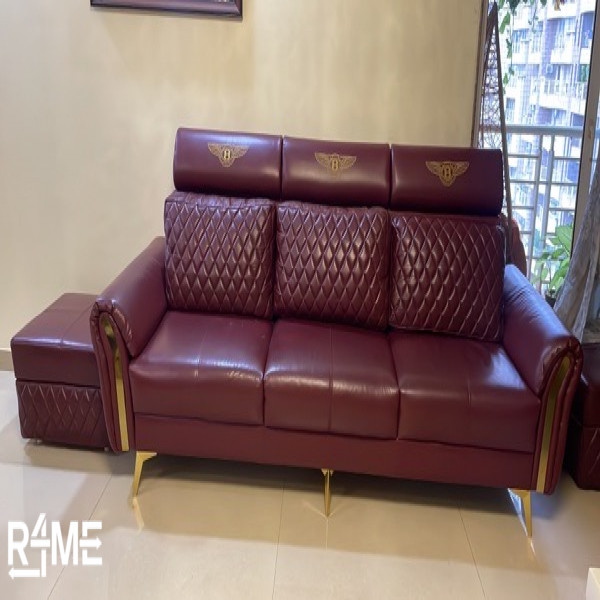 Pure Leather Sofa 3 seater on rent