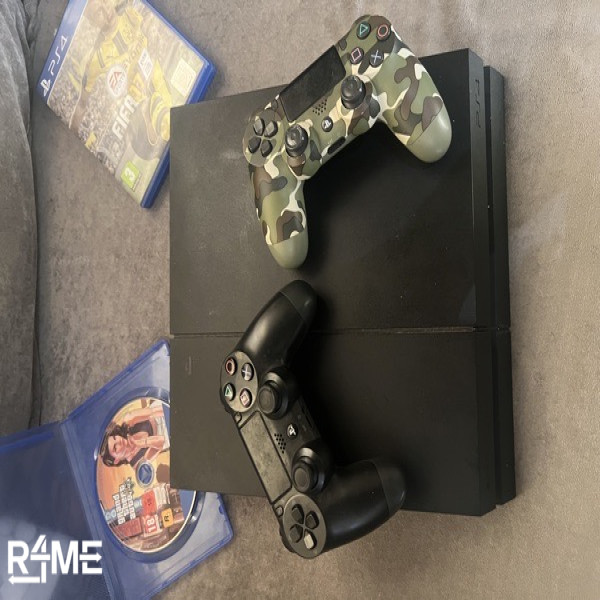 ps4  with 2 remote and 3 games on rent