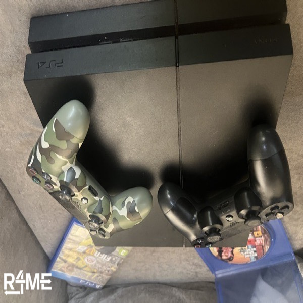 ps4  with 2 remote and 3 games on rent