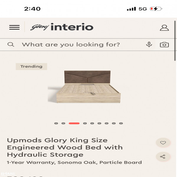 Godrej Interio- Hydraulic Bed on rent
