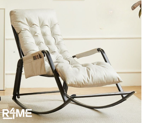 Rocking Chair with Cushioned Seat on rent