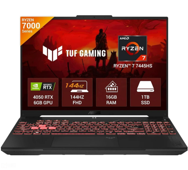 ASUS TUF Gaming A16 (2025) AMD Ryzen 7 Hexa Core 7445HS - NVIDIA GeForce RTX 4050 on rent
