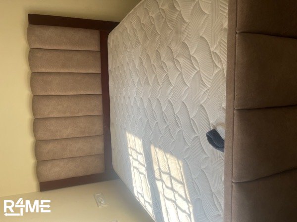 Queen size moder bed with mattress and side tables on rent