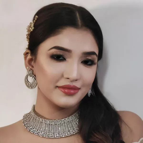 Modern Diamond Necklace and Earrings on rent